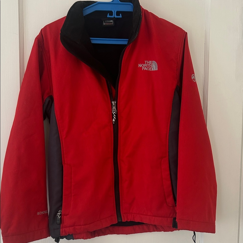 The North Face Kids Red and Black Raincoat